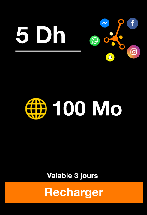 Recharge Réseaux Sociaux 5Dh(*6)