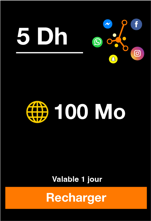 Recharge Réseaux Sociaux 5Dh(*6)