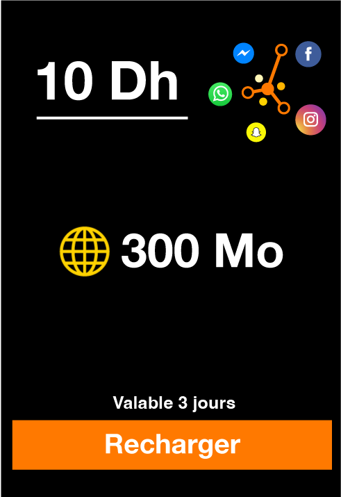 Recharge Réseaux Sociaux 10Dh(*6)